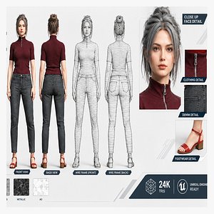 Realistic Female NPC model