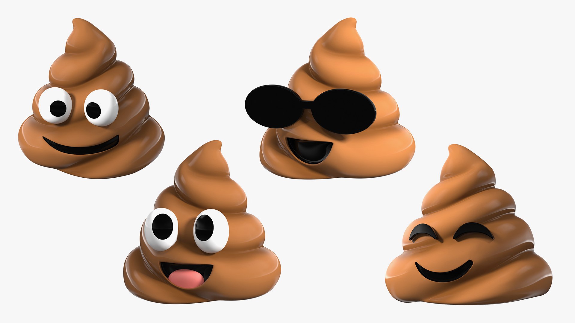 3D Smiling Faces Poop Emoji Collection - TurboSquid 1842536
