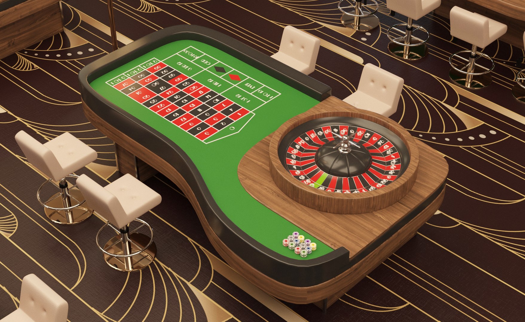 Art Deco Casino Interior 3D - TurboSquid 2015809
