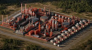 3D Modular Industrial Refinery and Chemical Plant Complex 3D Environment Kit model