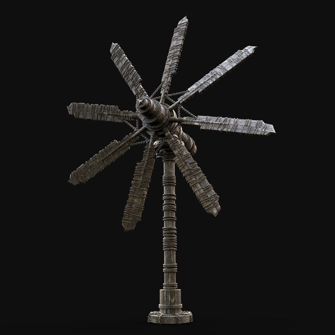 WINDMILL TURBINE MILL POWER PLANT GENERATOR MEDIEVAL AAA Model ...