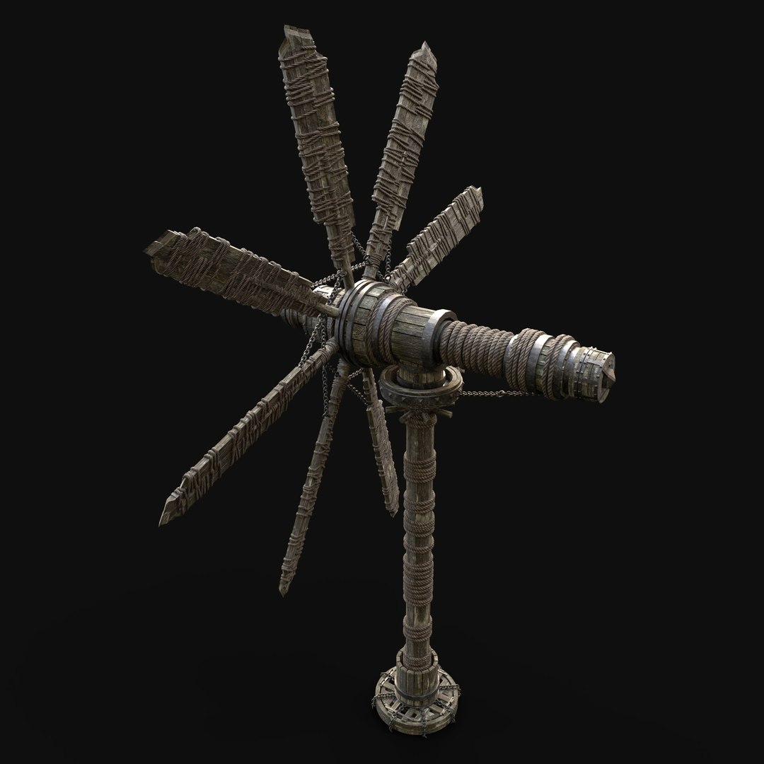 WINDMILL TURBINE MILL POWER PLANT GENERATOR MEDIEVAL AAA Model ...
