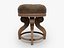 Vintage Wood  Leather Stool
