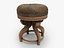 Vintage Wood  Leather Stool