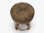 Vintage Wood  Leather Stool
