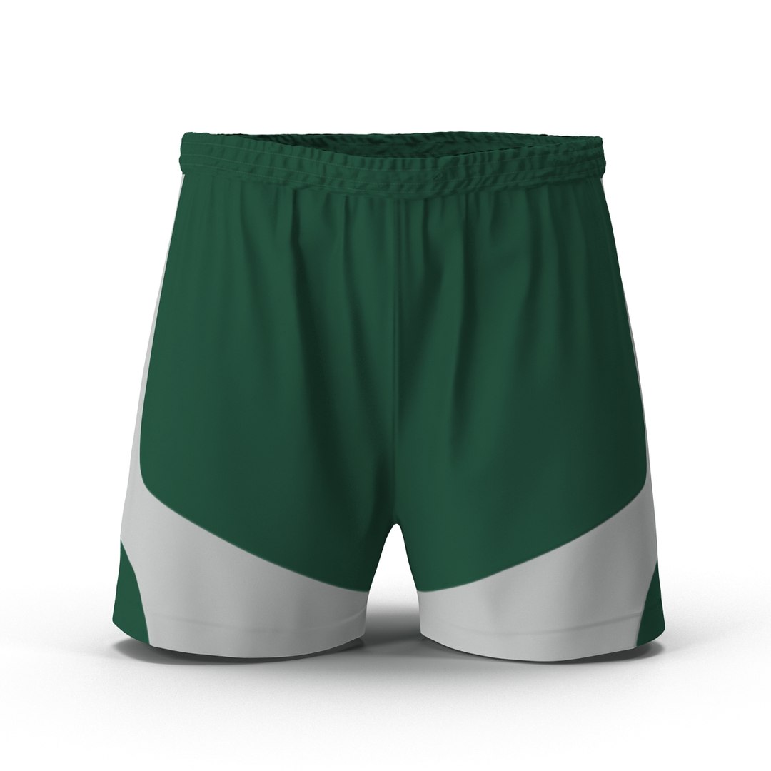Soccer Shorts Green 3D model preview