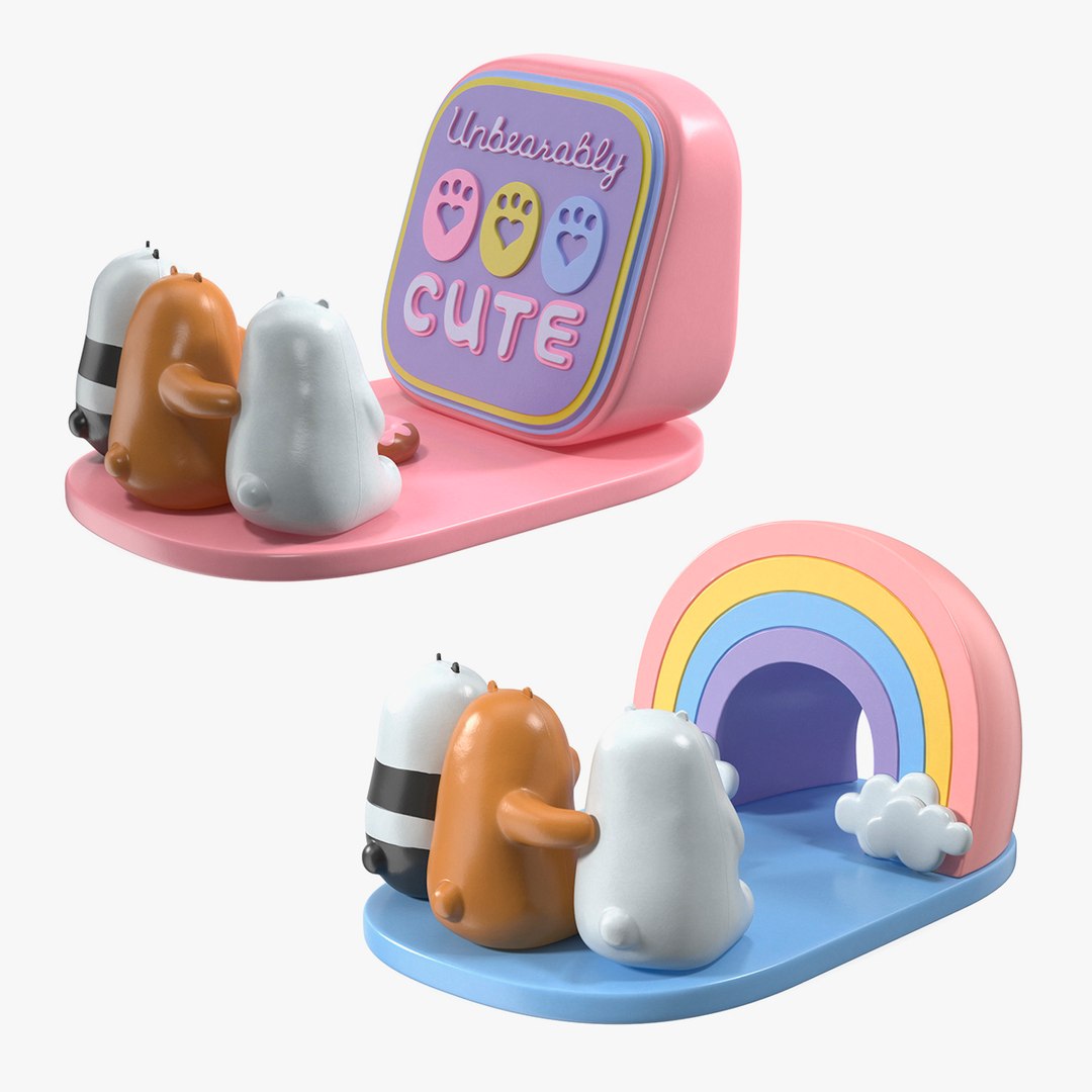 Cute Phone Holders Collection 3D model preview