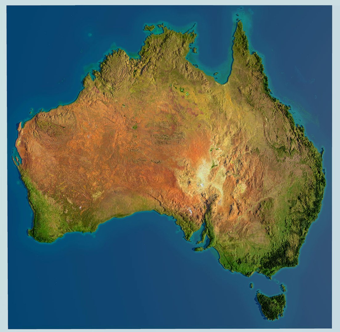 Australia realistic topography 3D model - TurboSquid 1308925