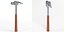 claw hammer wooden handle 3D model