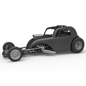Front engine old school dragster with shell Version 11 Scale 1 to 25