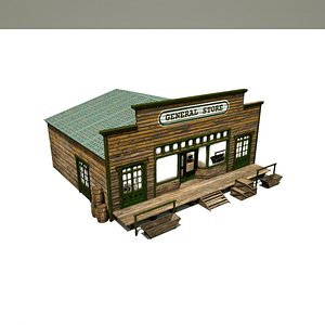 Lowpoly Wild West Building