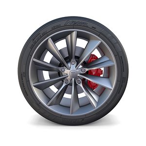 tesla x wheel brakes 3D