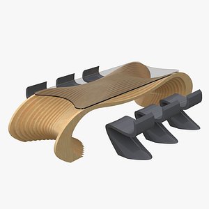 3D Futuristic Dinning Table Set model