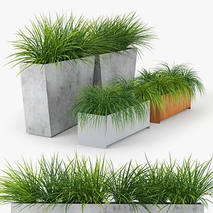 Twista Contemporary Modern Outdoor Planter Pot grass