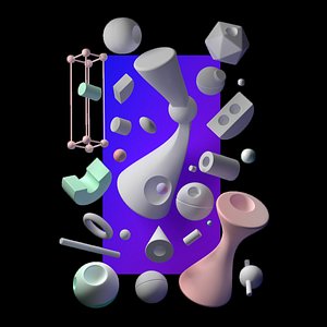 3D Abstract shapes collection 1 model