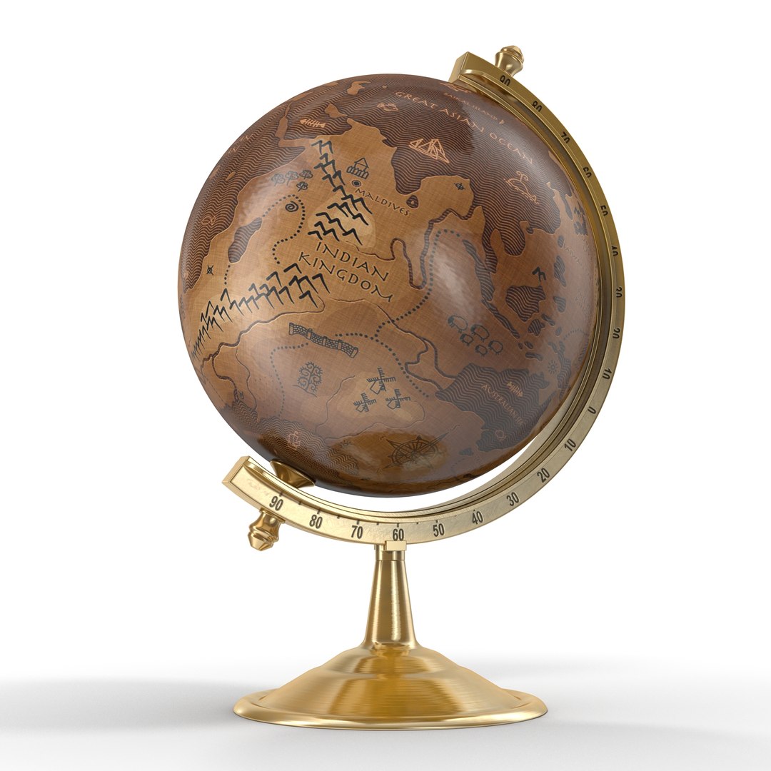 Antique Globe 3 3D model preview