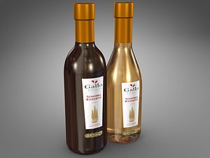 bottles 375 ml gallo 3d model