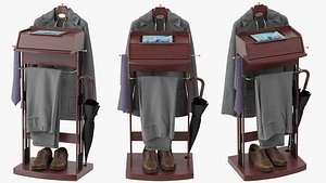 mens suit brown wooden 3D model