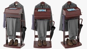 Mens Suit Brown Wooden Valet Stand 1