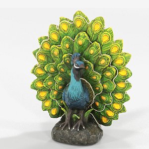 3D model Peacock Outdoor Statues for Garden