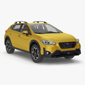 3D 2020 Subaru XV Hybrid Crossover Yellow