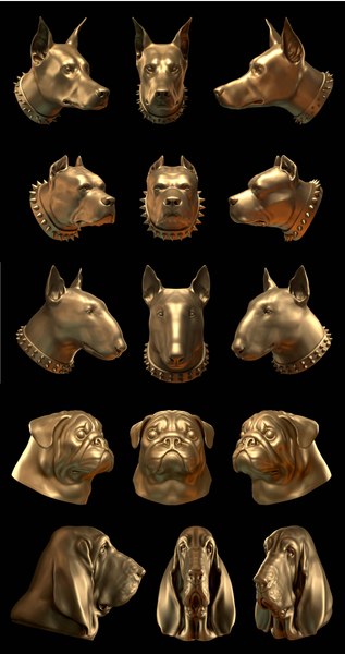 3d model dog head