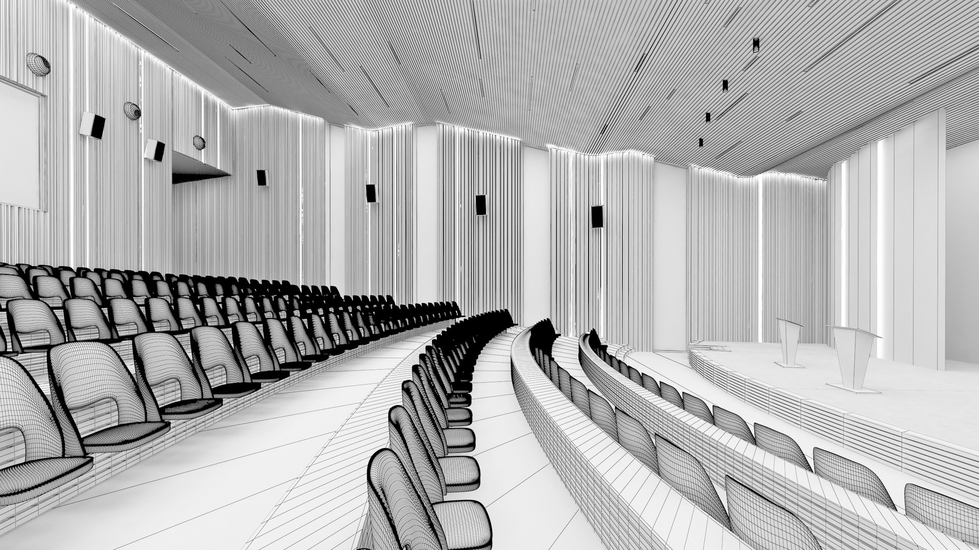 Modern Auditorium 3D Model - TurboSquid 1910247