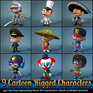 9 cartoon characters max