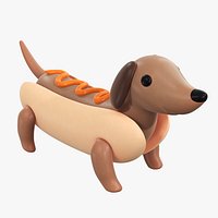 Dachshund puppy in hot dog bun