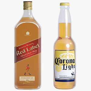 3D alcohol 5 beer collections model