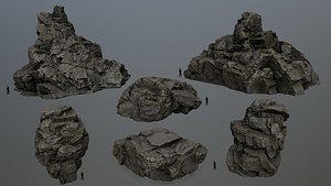3D model rock cliff