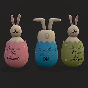 3D Bunny In An Egg model