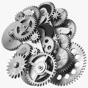 Clockwork Gear Mechanism Silver