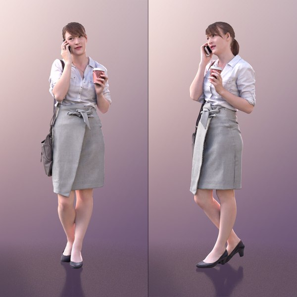 3D 10517 Svenja - Business Woman Walking Calling On Phone