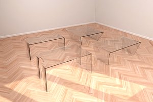 3D set glass tables model