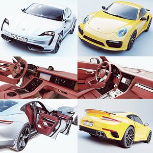 Porsche Colection Taycan Turbo S and 911 Turbo S model
