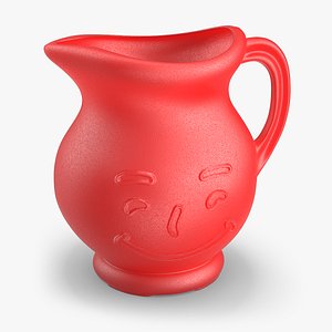 Vintage Kool-Aid Face Jug with Handle Red 3D model