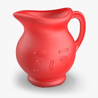 Vintage Kool-Aid Face Jug with Handle Red