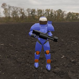 Space Mech Woman Space Marine Armor STL File 3D model