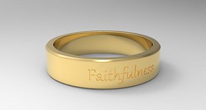 Faithfulness Ring Gold 3D model