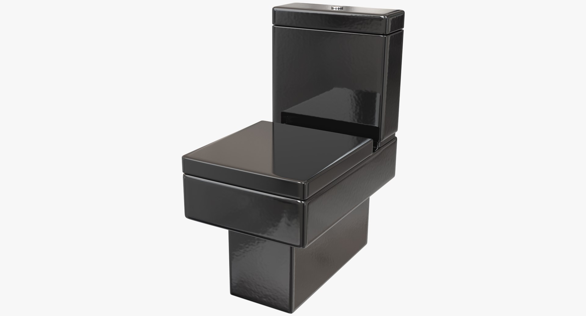 Black Modern Toilet 3D model preview