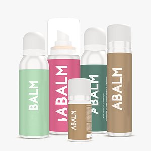 Balm Bottles Set of 5 - 3D Model- Ready to Render inside Blender and Cycles
