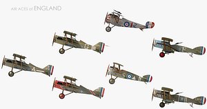 3D ww1 aces england fighter aircraft