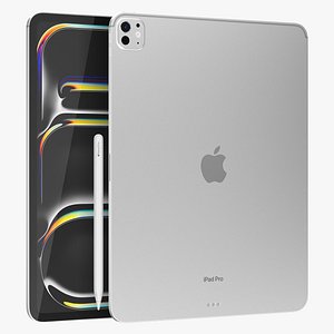 3D Apple IPad Pro M4 13-inch Silver model
