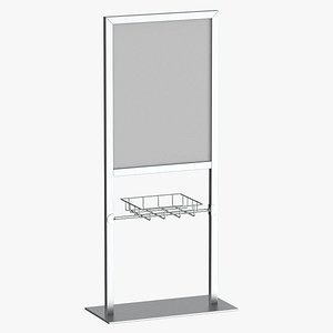Stand Up Signage 02 Metal Black and White 3D model