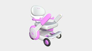 3D Tech Wheelchair B03 White Pink - Disability Character Design model