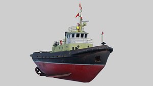 3D tugboats ports harbors model
