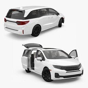 Spacious Family Car 2025 White Rigged for Cinema 4D model