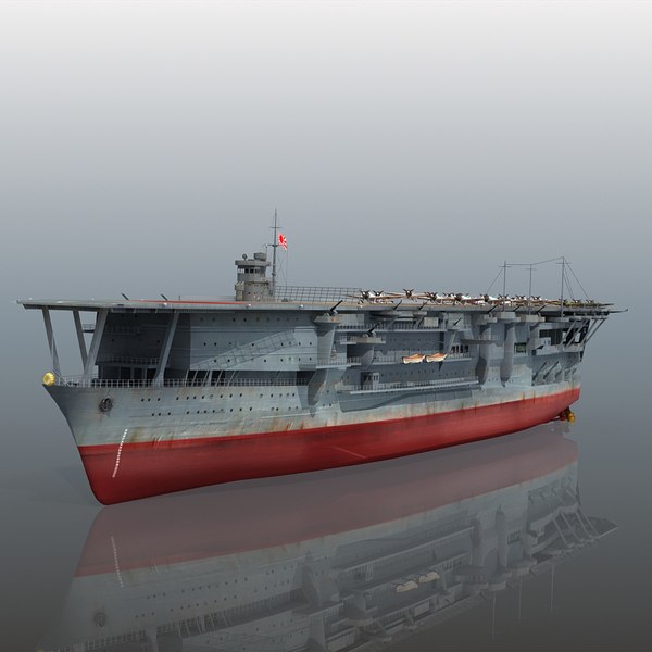 japanese aircraft carrier kaga 3d max