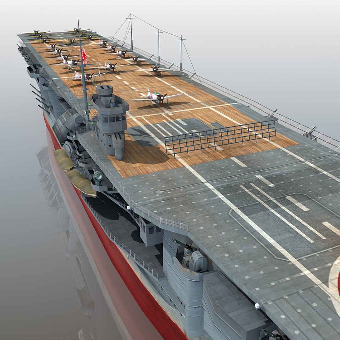 japanese aircraft carrier kaga 3d max